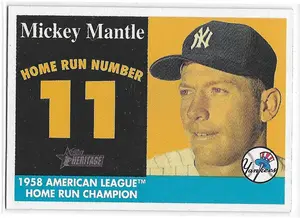 2007 Topps Heritage 1958 Home Run Champion #MHRC11 Mickey Mantle