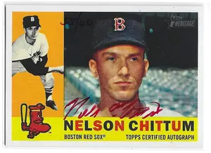 2009 Topps Heritage Real One Autograph Red #ROA-NC Nelson Chittum (55/60)