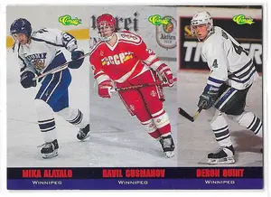 1994-95 Classic Tri-Cards #T76 Mika Alatalo / T77 Ravil Gusmanov / T78 Deron Quint