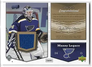 2007-08 MVP One on One Dual Memorabilia #OO-LL Pascal Leclaire & Manny Legace