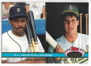 1991 Stadium Club Members Only #29 A.L. Home Run Leaders (Cecil Fielder & Jose Canseco)