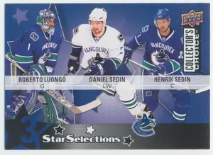 2009-10 COLLECTOR'S CHOICE - ROBERTO LUONGO/DANIEL SEDIN/HENRIK SEDIN #229 3 STAR SELECTIONS