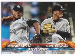 2018 Topps Update #US77 Elieser Hernandez & Merandy Gonzalez RC (Rookie Combos)