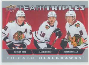 2021-22 UPPER DECK - PATRICK KANE/ALEX DeBRINCAT/DOMINIK KUBALIK #TT-CHI TEAM TRIPLES