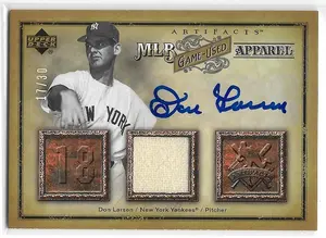 2006 Artifacts MLB Game-Used Apparel Autographs #MLB-DO Don Larsen (17/30)