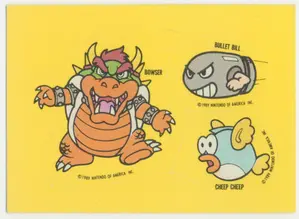 1989 Topps Nintendo - Bowser/Bullet Bill/Cheep Cheep #23 Stickers