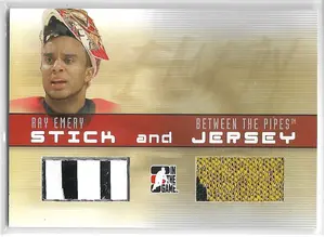 2006-07 Between The Pipes Stick and Jersey #SJ-07 Ray Emery (/40)