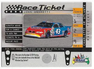 1999 Maxx Race Ticket #RT17 John Andretti
