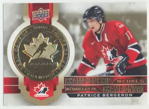 2021-22 TIM HORTONS TEAM CANADA - PATRICE BERGERON #M-1 CHAMPIONSHIP MEDALS