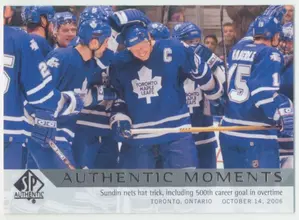 2012-13 SP AUTHENTIC - MATS SUNDIN #171 AUTHENTIC MOMENTS