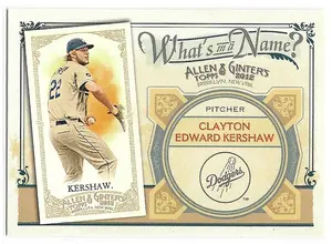 2012 Topps Allen & Ginter What's In A Name #WIN34 Clayton Edward Kershaw