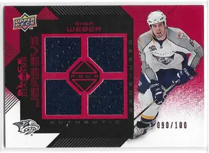 2008-09 Black Diamond Jerseys Ruby #BDJ-SW Shea Weber (090/100)