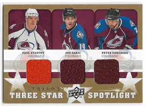 2008-09 Trilogy Three Star Spotlight #3S-SFS Paul Stastny, Joe Sakic & Peter Forsberg