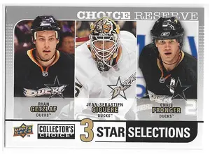 2008-09 Collector's Choice Reserve #251 Ryan Getzlaf, Jean-Sebastien Giguere & Chris Pronger