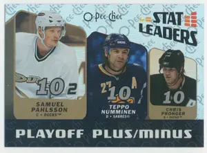 2007-08 O-PEE-CHEE - SAMUEL PAHLSSON/TEPPO NUMMINEN/CHRIS PRONGER #SL16 STAT LEADERS