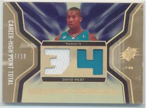 2007-08 Upper Deck SPx David West Winning Materials Jersey Patch #WMJ-WE 7/10