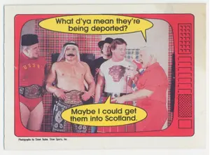 1985 O-Pee-Chee WWF - Iron Sheik/Nikolai Volkoff/Rowdy Roddy Piper #54 "The Superstars Speak"⚠️
