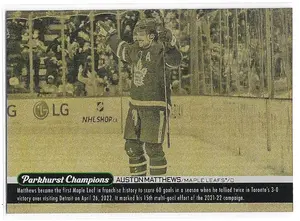 2022-23 Parkhurst Champions Wire Image Gold #WI-31 Auston Matthews