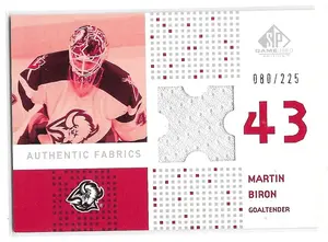 2002-03 SP Game Used Authentic Fabrics #AF-BI Martin Biron (080/225)