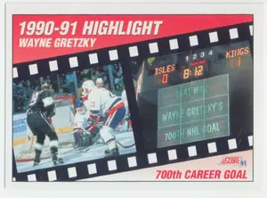 1991-92 SCORE - WAYNE GRETZKY #303 700TH CAREER GOAL