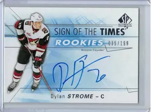 2016-17 UD SP Authentic Sign of the Times Rookies Dylan Strome 035/199 Arizona Coyotes