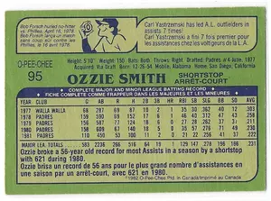 1982 O-Pee-Chee #95 Ozzie Smith *