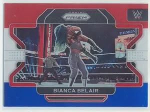2022 Panini Prizm WWE - Bianca Belair #9 Red White & Blue Prizm Parallel