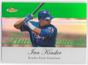 2007 Finest Rookie Finest Moment Refractor Green #RFM-IK Ian Kinsler (160/199)