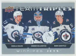 2021-22 UPPER DECK - NIKOLAJ EHLERS/CONNOR HELLEBUYCK/MARK SCHEIFELE #TT-WIN TEAM TRIPLES