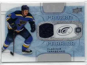 2015-16 UD Ice Frozen Fabrics Vladimir Tarasenko Navy GU Jersey St Louis Blues