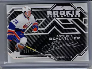 2016-17 UD Black Rookie Signature Silver Auto Anthony Beauvillier 108/149