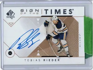 2018 -19 UD SP Authentic Sign of the Times Tobias Rieder Edmonton Oilers