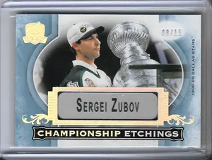 2021-22 The Cup Championship Etchings #CE-SZ Sergei Zubov (08/15)