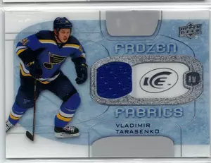 2015-16 UD Ice Frozen Fabrics Vladimir Tarasenko Royal GU Jersey St Louis Blues