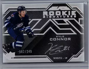 2016-17 UD Black Rookie Signature Silver Auto Kyle Connor 192/249