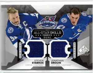 2015-16 UD SPGU All Star Fabric Dual Stamkos Drouin GU Jersey Tampa Bay Lightning