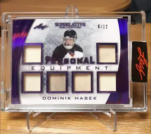 2020-21 Superlative Collection Personal Equipment Purple #PE-05 Dominik Hasek (6/12)