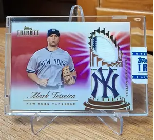 2012 Topps Tribute Championship Material Dual Relics Red #CM-MT Mark Teixeira (08/10)