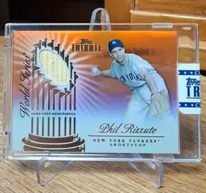 2012 Topps Tribute World Series Swatches Orange #WSS-PR Phil Rizzuto (14/25)