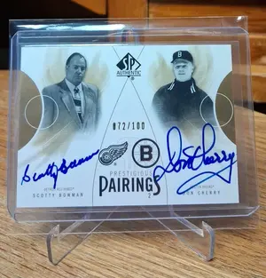 2009-10 SP Authentic Prestigious Pairings #PP-CB Don Cherry & Scotty Bowman (072/100)