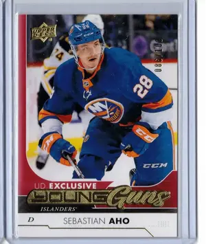 2017-18 UD Young Guns Exclusive Sebastian Aho 086/100
