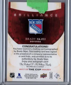 2017-18 UD The Cup Brilliance Auto Brady Skjei