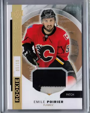 2015-16 UD Premier Rookie Emile Poirier 05/10 EV Patch 3 Clr Calgary Flames