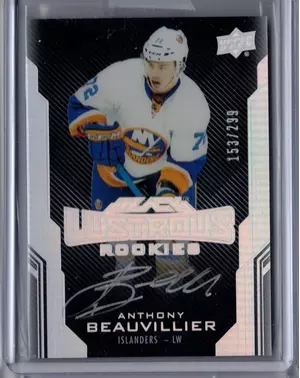2016-17 UD Black Lustrous Rookie Silver Auto Anthony Beauvillier 153/299