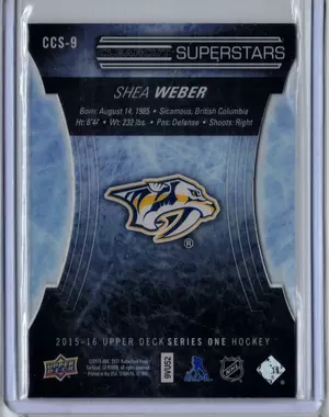2015-16 UD Clearcut Superstars Shea Weber CCS-9