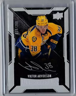 2015-16 UD Black Lustrous Auto Silver Rookie Viktor Arvidsson  158/299