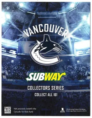 2017 Canucks Subway Collectors Series Header / Instant Win Card