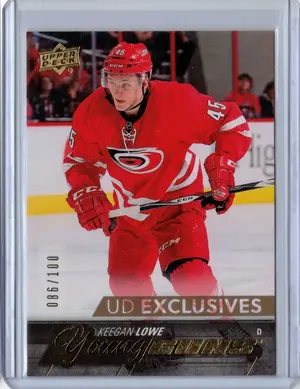 2015-16 UD Young Guns Exclusive Keegan Lowe 086/100