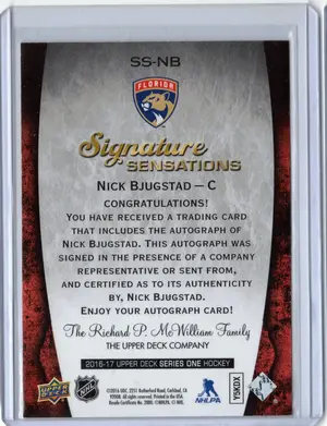 2016-17 UD Signatures Nick Bjugstad Florida Panthers