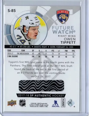 2017-18 SPA  FW Owen Tippett Spectrum #S-85 Florida Panthers